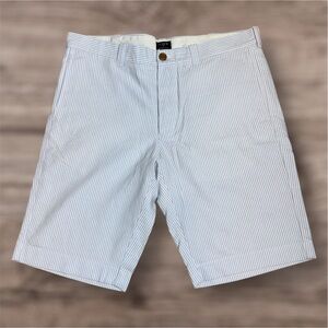 J. Crew Rivington White and Blue Flat Front Shorts - 32W